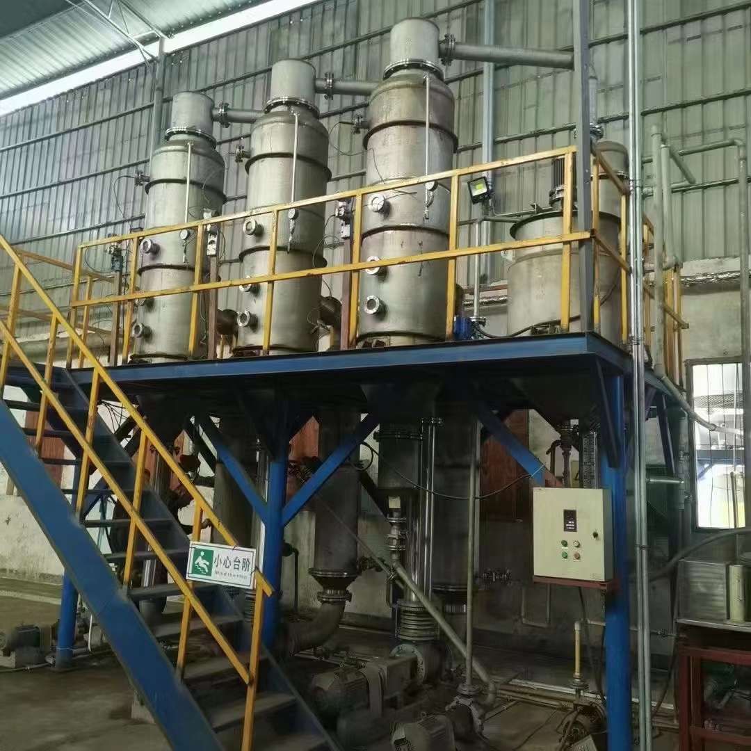 转让二手蒸发器 一套三效一吨强制循环蒸发器 材质2205