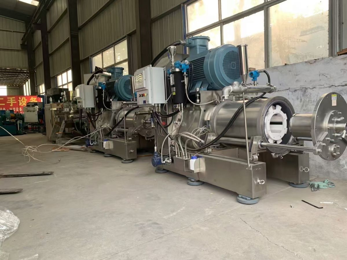 转让二手卧式砂磨机 两台容积60L东莞琅菱产卧式陶瓷纳米砂磨机