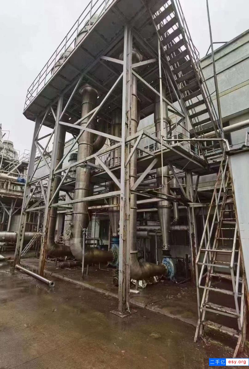 转让二手上海神农蒸发器 一套3效20吨强制循环蒸发器