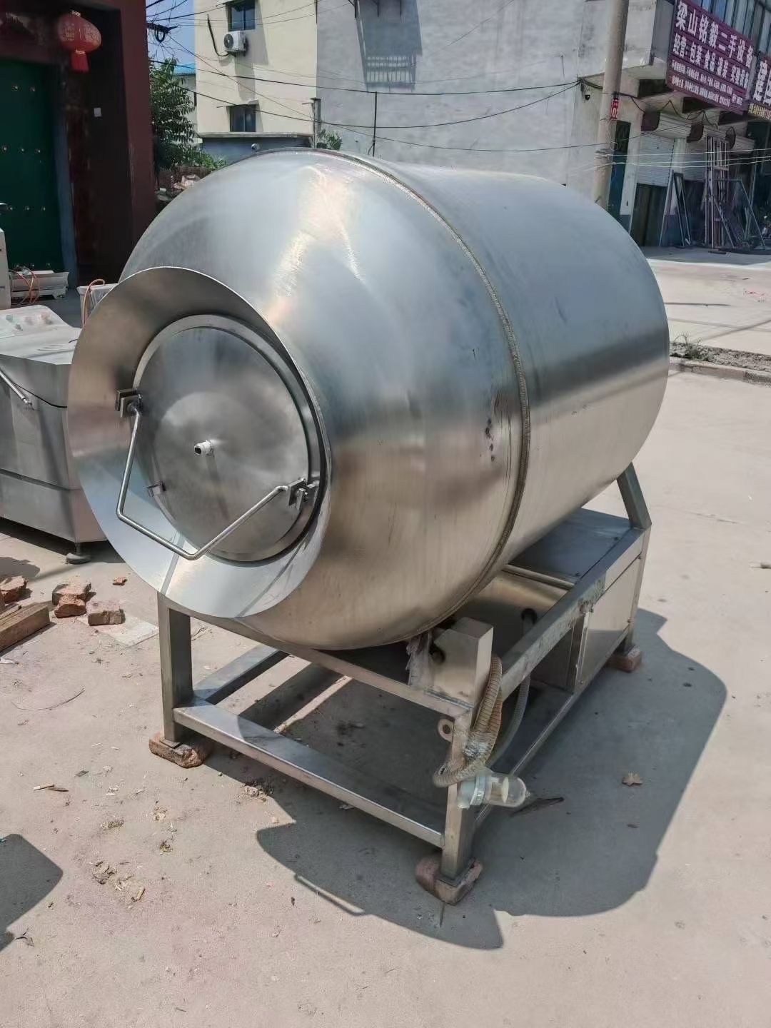 转让二手真空滚揉机 一台容积1000升带变频真空滚揉机