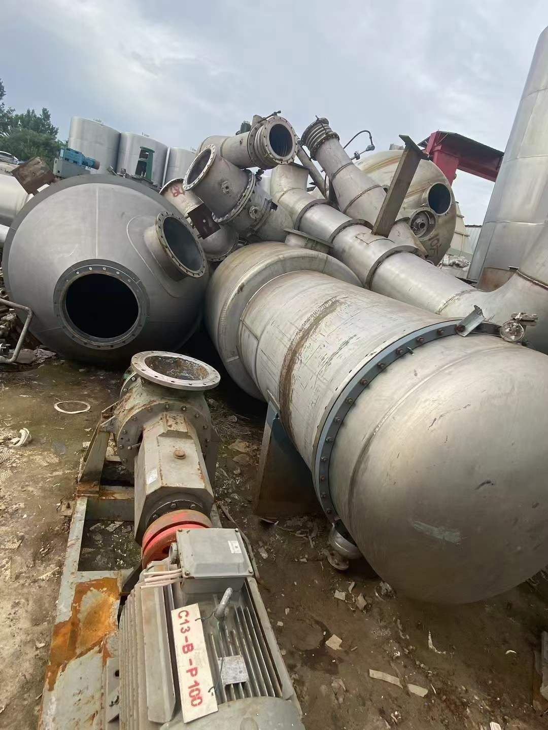 转让二手钛材蒸发器 一套处理量5吨全钛材MVR蒸发器