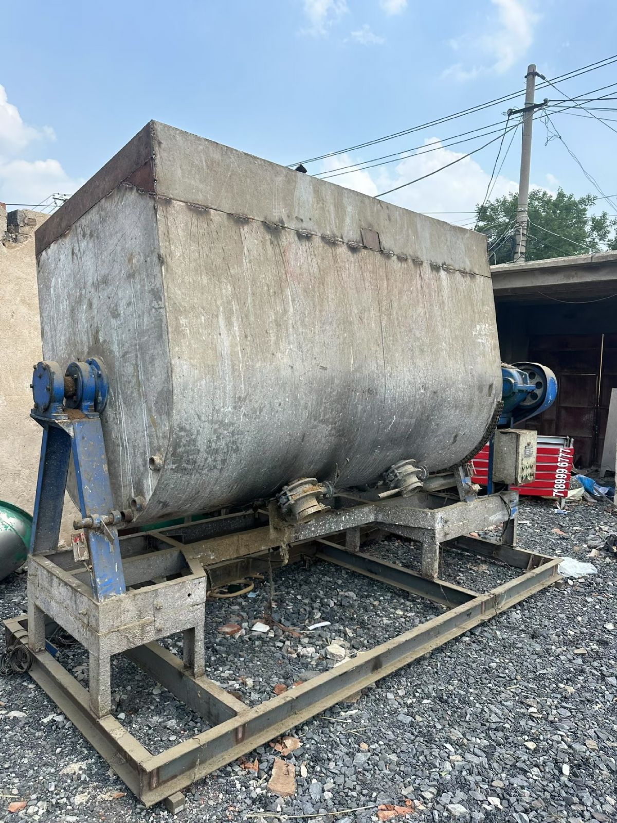 转让二手真石漆搅拌机 一台容积5立方可翻缸不锈钢真石漆搅拌机