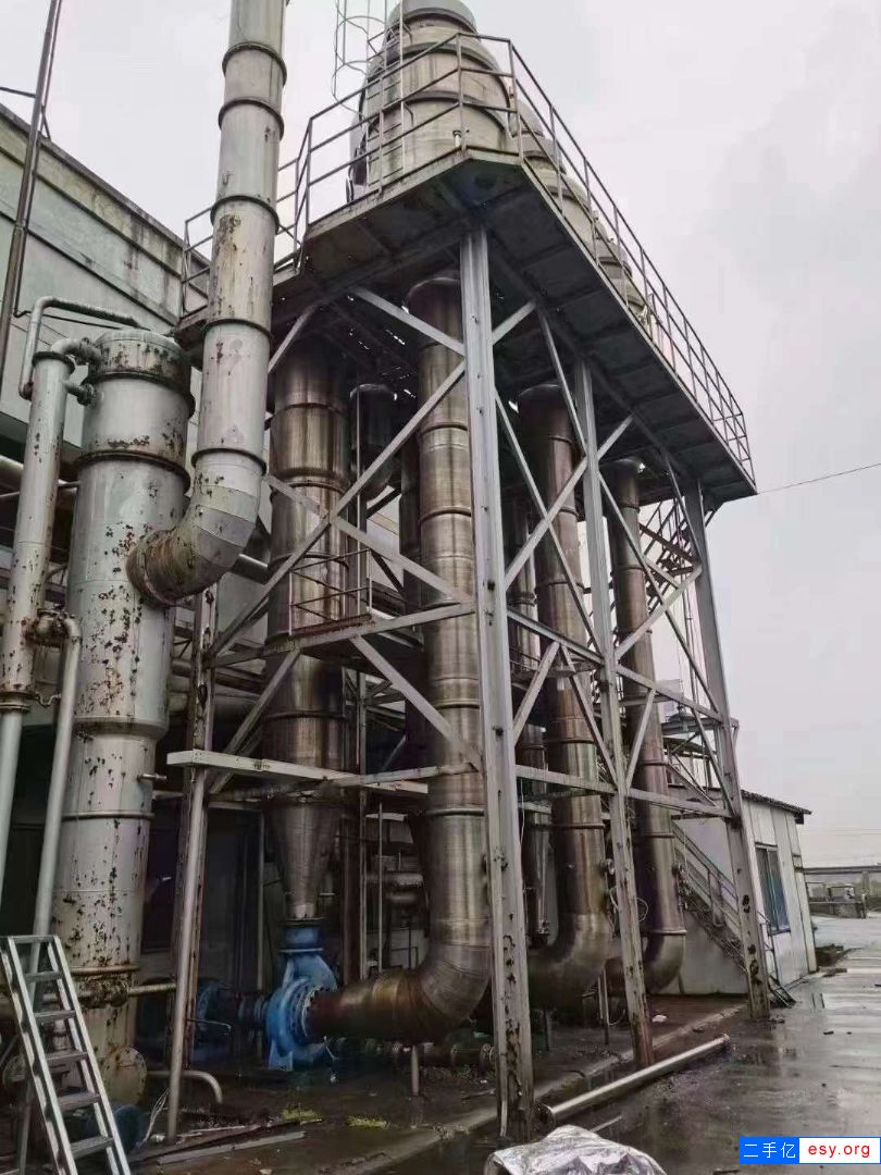 转让二手上海神农蒸发器 一套3效20吨强制循环蒸发器