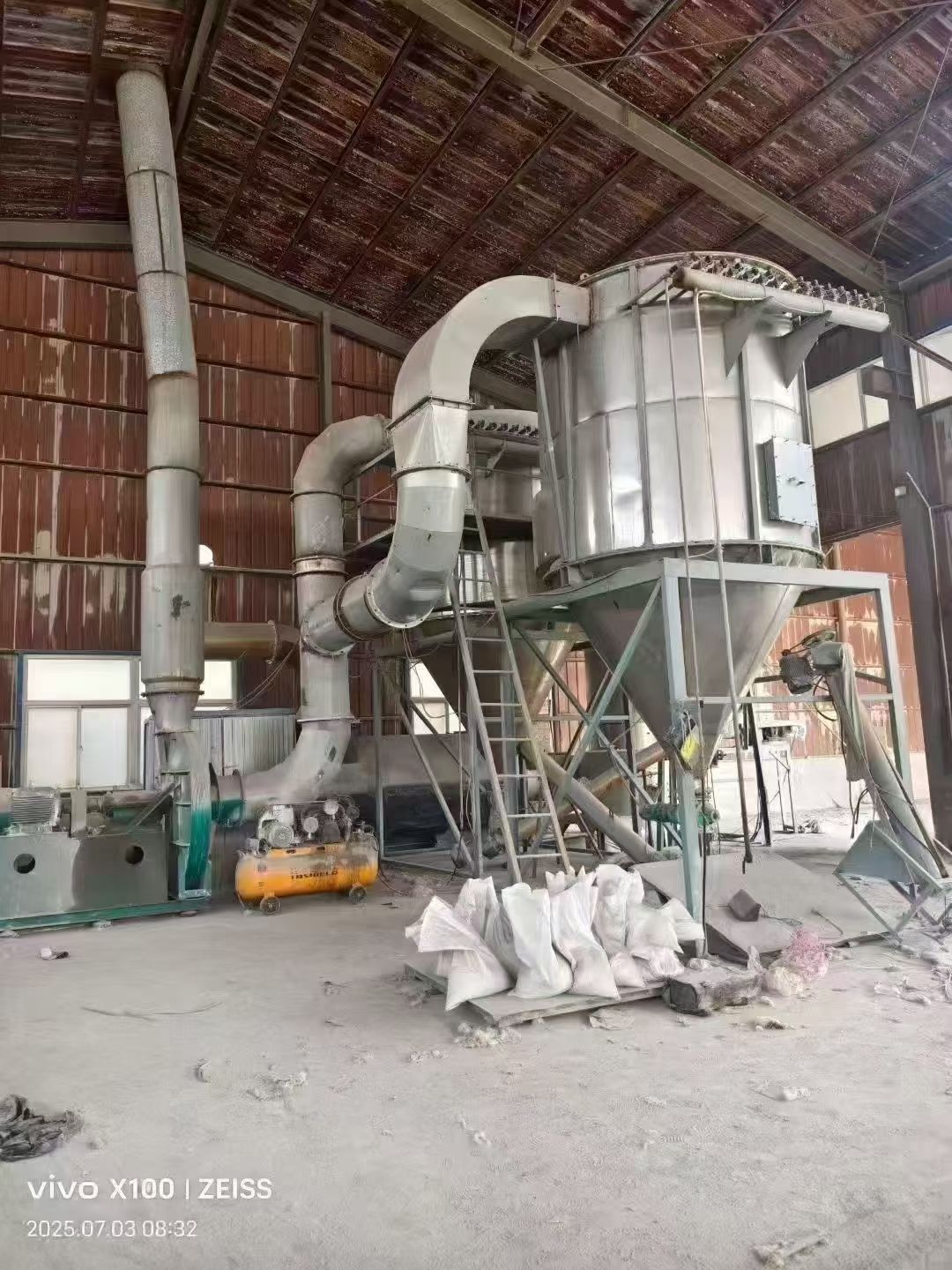 转让二手闪蒸干燥机 一套直径1.2米全不锈钢旋转闪蒸干燥机