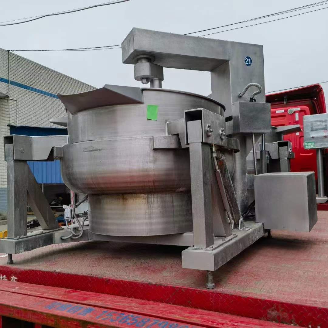 转让二手行星炒锅 两台容积600L燃气加热全自动行星搅拌炒锅