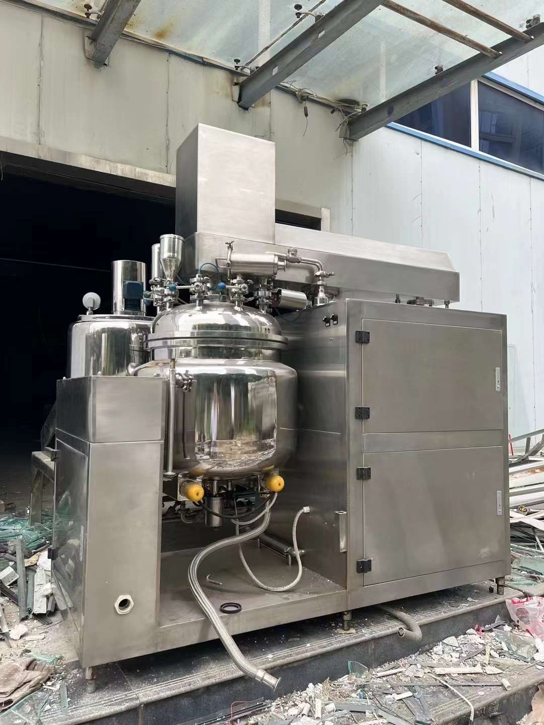 转让二手真空乳化机 一套容积100L真空均质乳化机