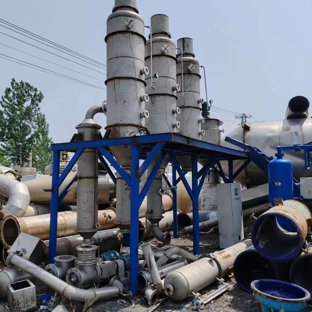 转让二手蒸发器 一套三效一吨强制循环蒸发器 材质2205