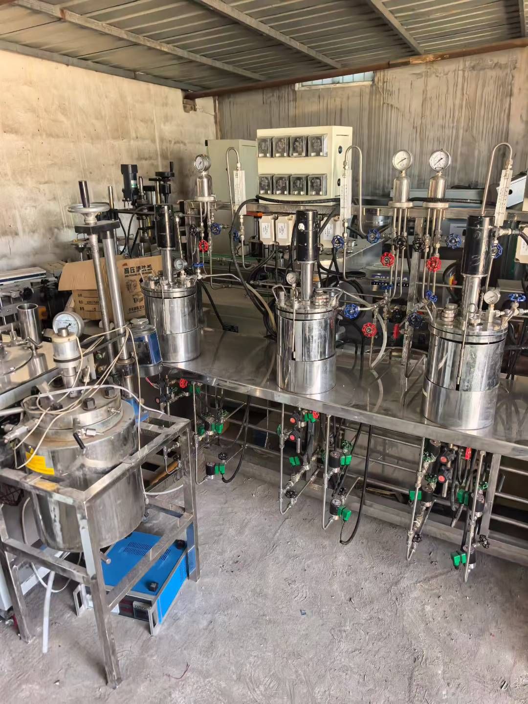 转让二手平行发酵罐 一套容积5升四联全自动平行发酵罐