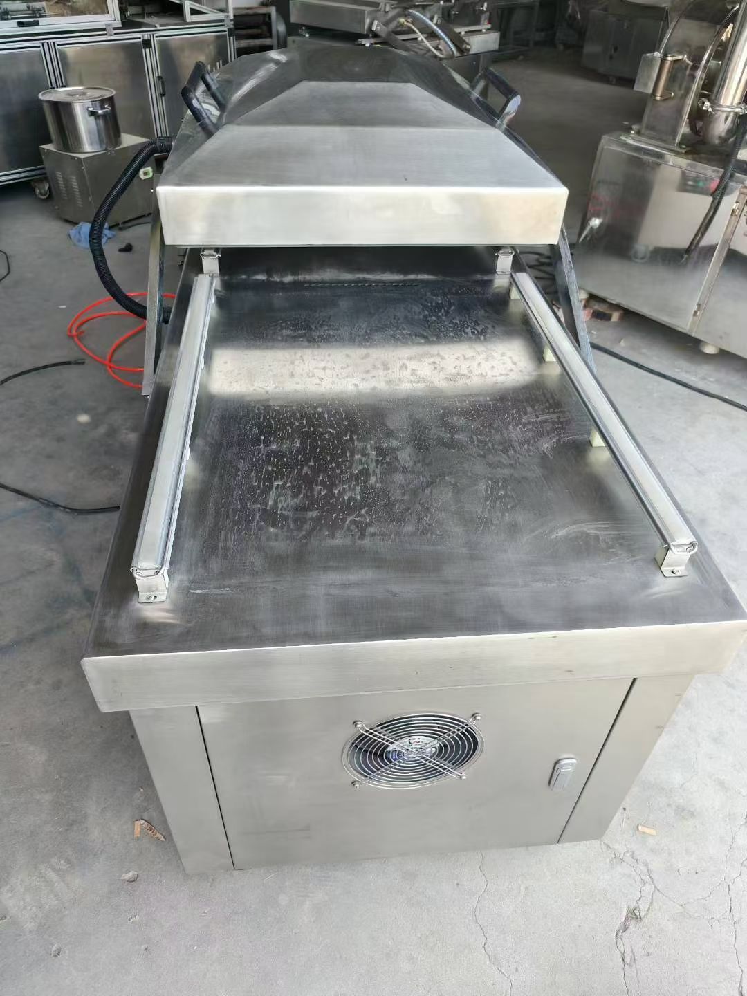 转让二手真空包装机 一台820型双室配100普旭泵真空包装机