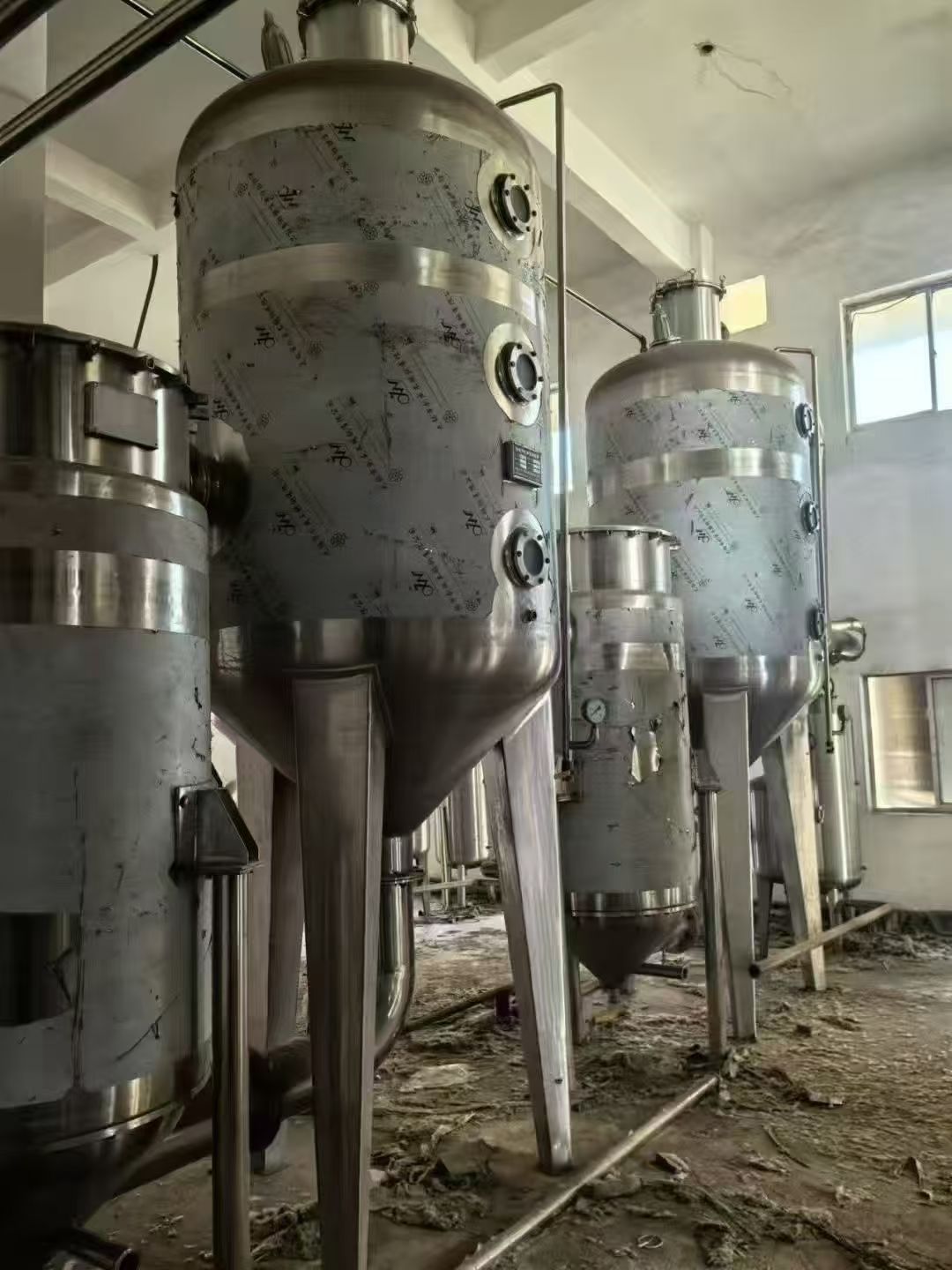 转让二手浓缩蒸发器 五套双效3000升节能浓缩蒸发器