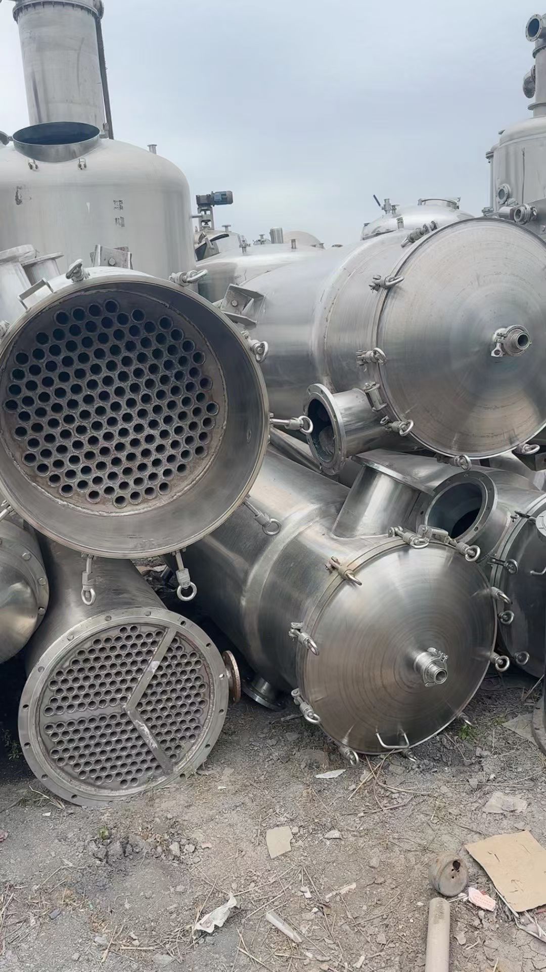 转让二手浓缩蒸发器 一套单效3吨食品级浓缩式蒸发器