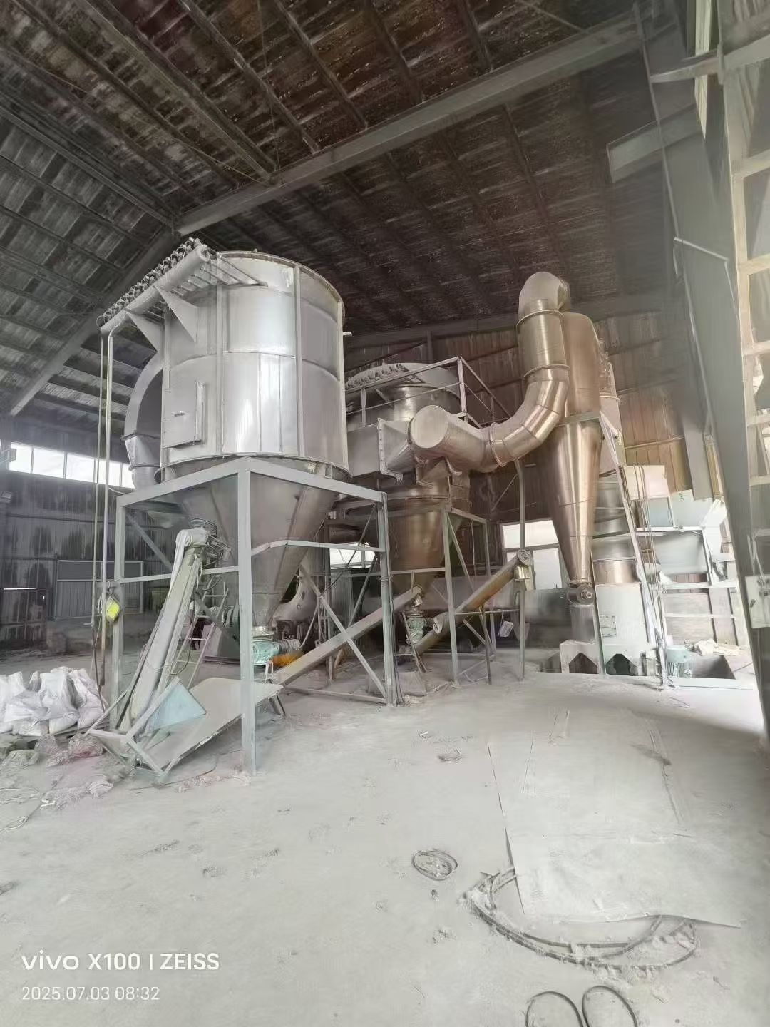 转让二手闪蒸干燥机 一套直径1.2米全不锈钢旋转闪蒸干燥机