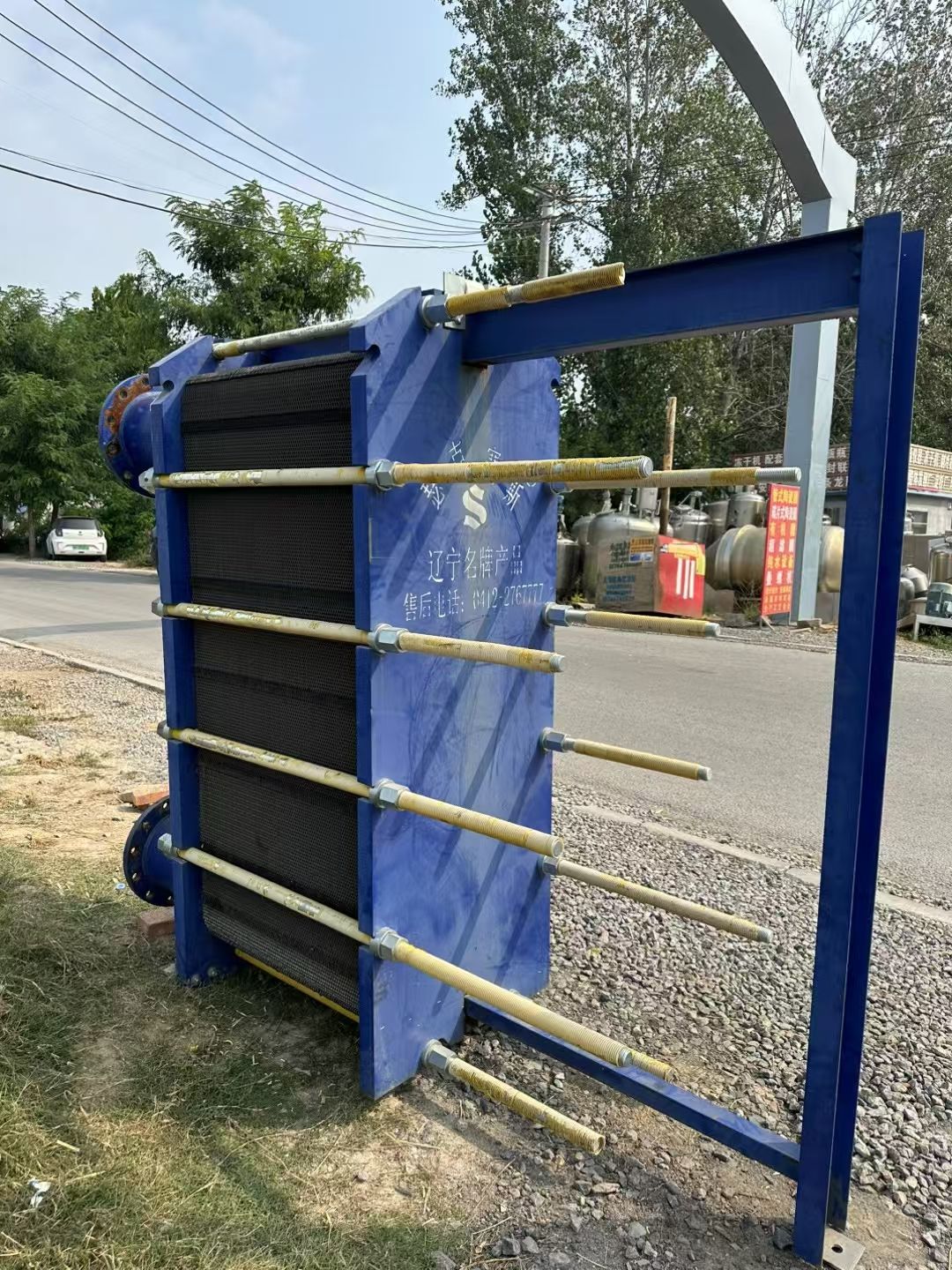 转让二手板式换热器 一台面积160平方不锈钢材质板式换热器