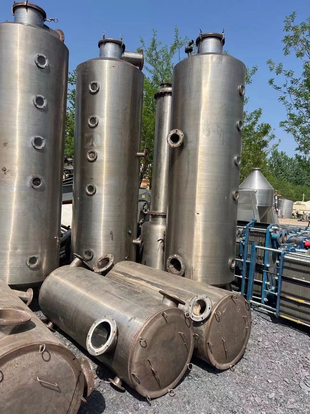 转让二手浓缩蒸发器 一套三效2000L多功能浓缩蒸发器