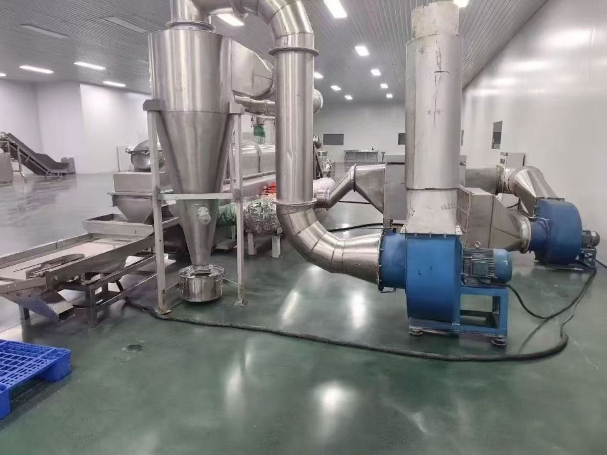 转让二手流化床干燥机 一套0.5米X6米电加热震动流化床干燥机