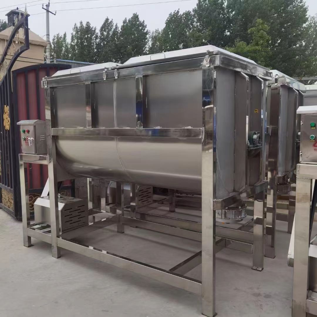 转让二手螺带混合机 四台容积2立方抛光食品级卧式螺带混合机