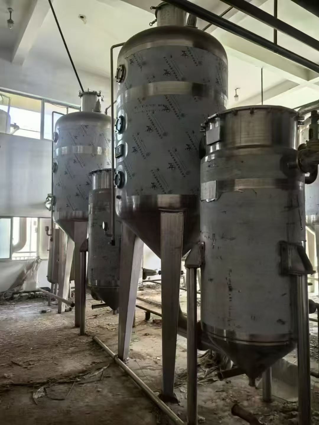 转让二手浓缩蒸发器 五套双效3000升节能浓缩蒸发器