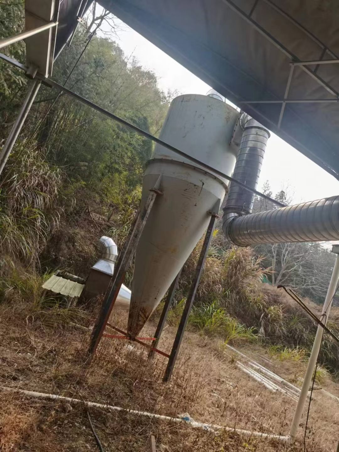 转让二手滚筒烘干机 一套1.8米X20米锯末滚筒烘干机