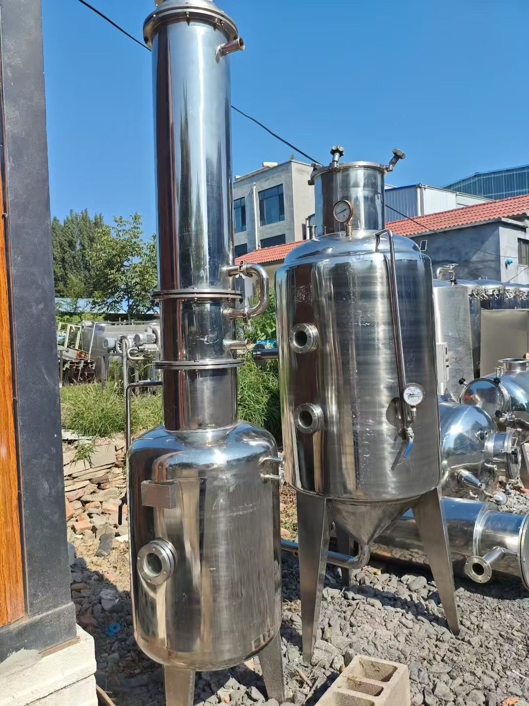 转让二手浓缩蒸发器 一套容积300升食品级单效浓缩蒸发器