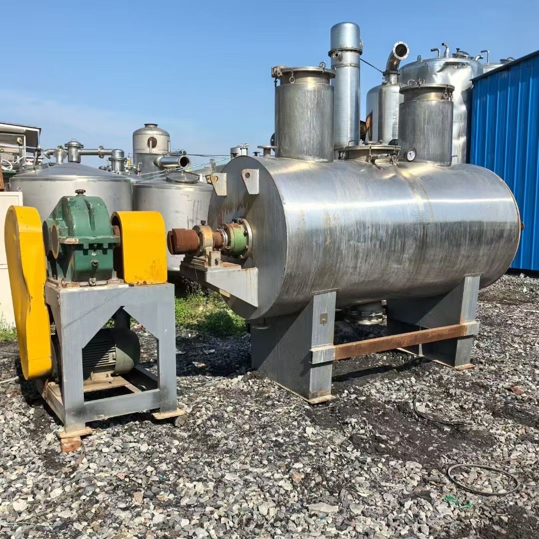 转让二手耙式干燥机 一台容积2000升常州益民产轴加热重型耙式干燥机