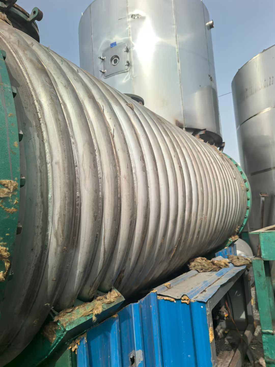 转让二手耙式干燥机 一台容积5立方外盘管加热真空耙式干燥机