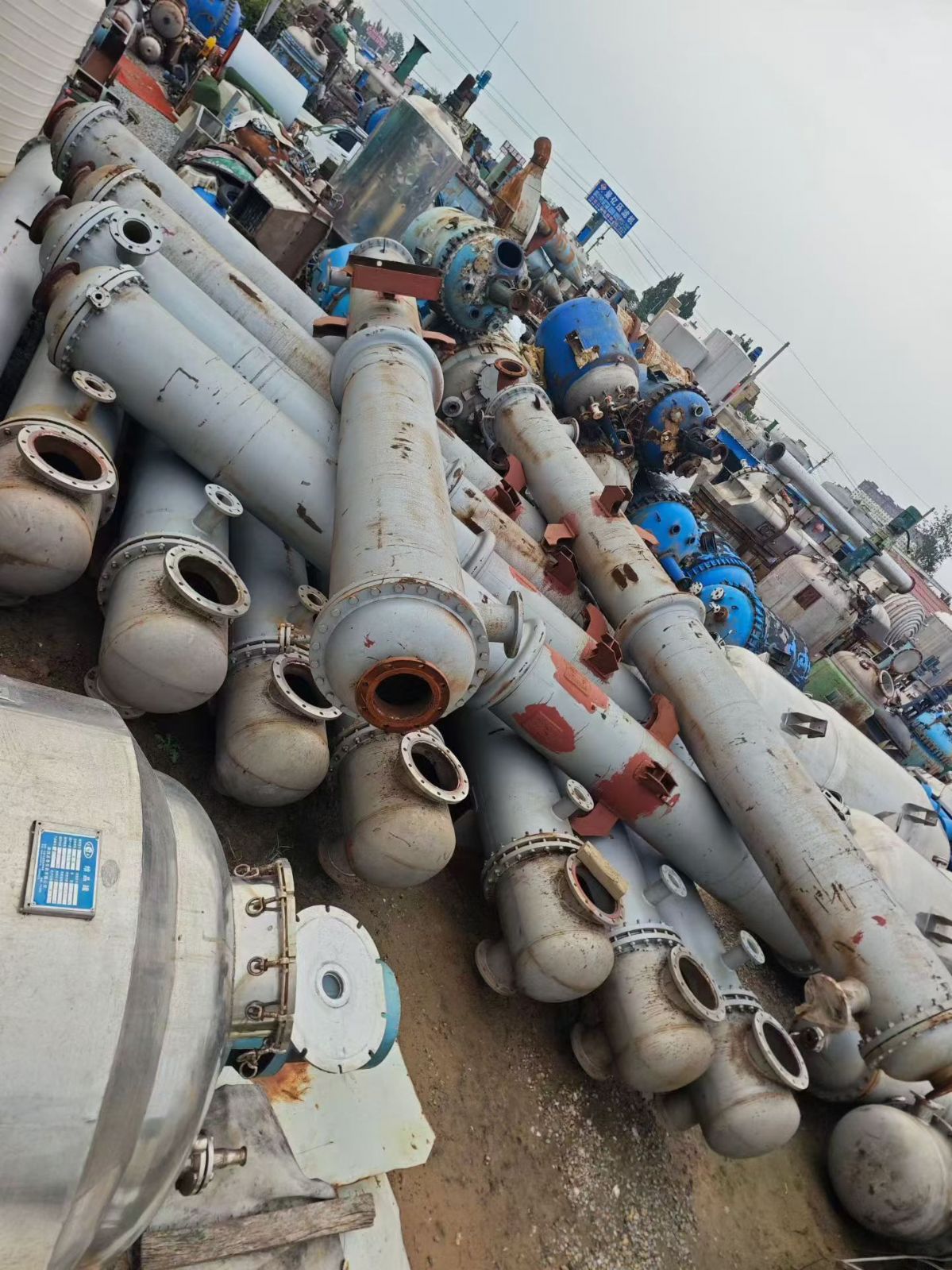 转让二手列管冷凝器 8台90平方回流式U型管列管冷凝器