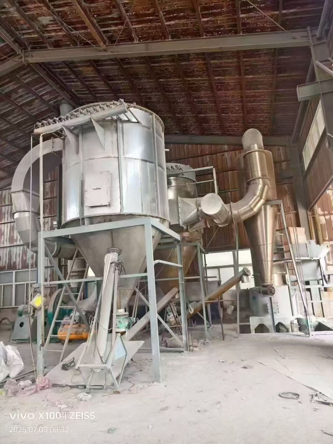 转让二手闪蒸干燥机 一套直径1.2米全不锈钢旋转闪蒸干燥机