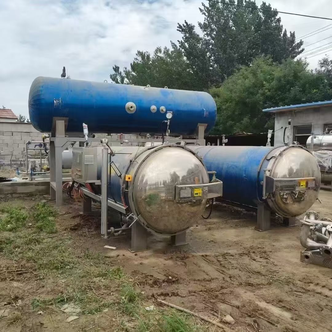 转让二手全自动杀菌锅 一套容积4.47立方一拖二全自动杀菌锅