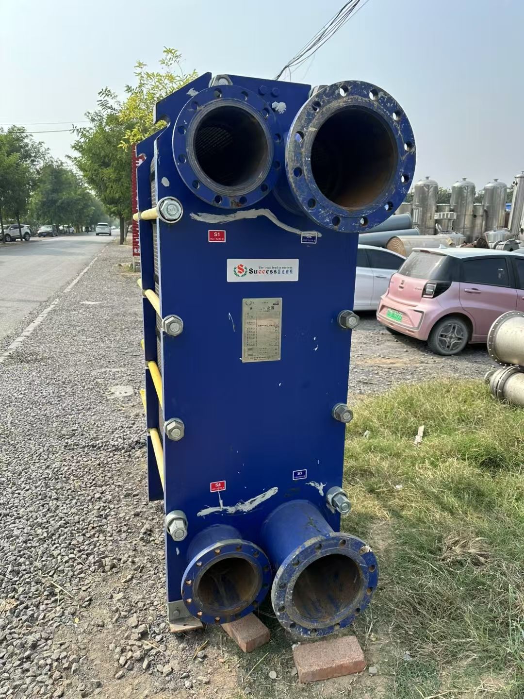 转让二手板式换热器 一台面积160平方不锈钢材质板式换热器