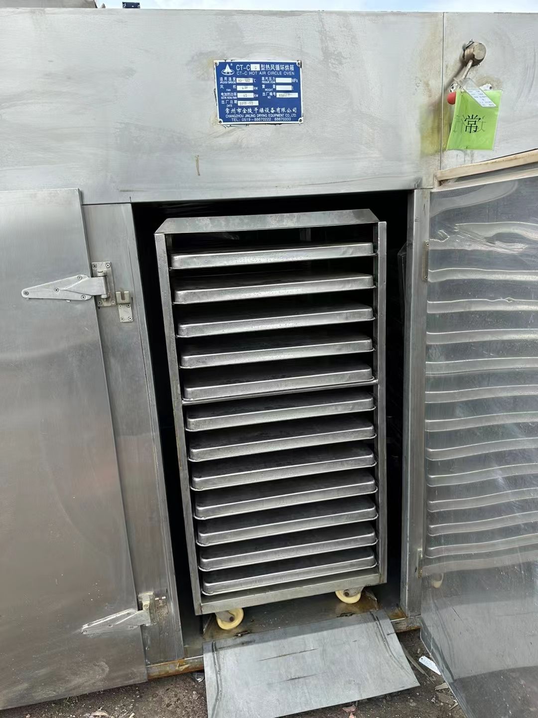 转让二手热风烘箱 两台三门六车电气两用热风循环烘箱