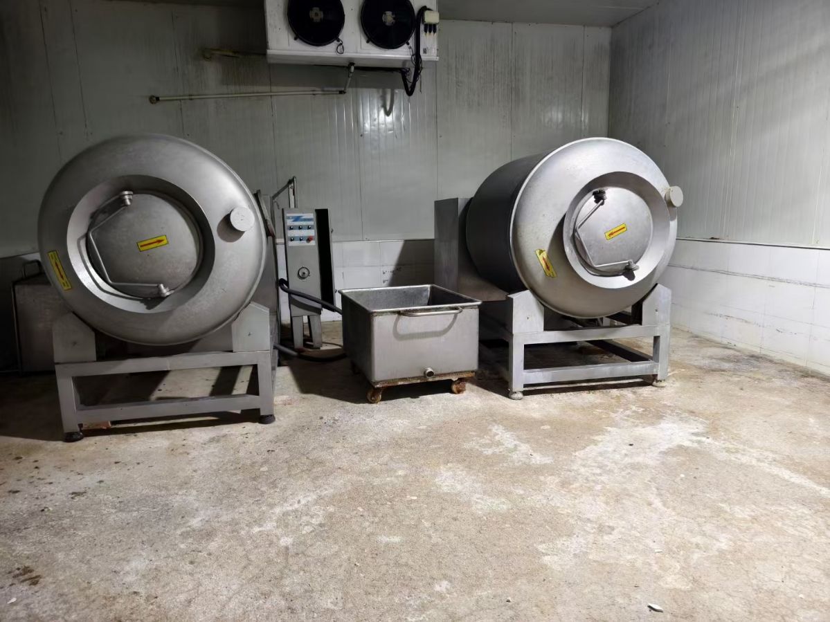 转让二手真空滚揉机 两台容积1600升晓进产真空变频滚揉机