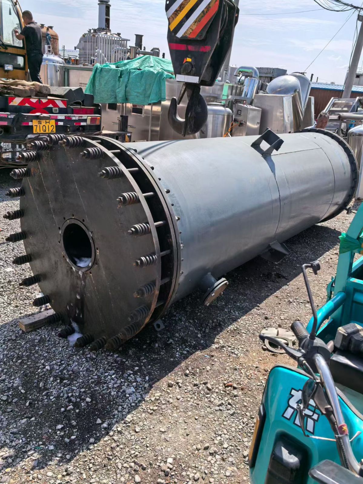 转让二手石墨换热器 一台面积200平方石墨管式换热器