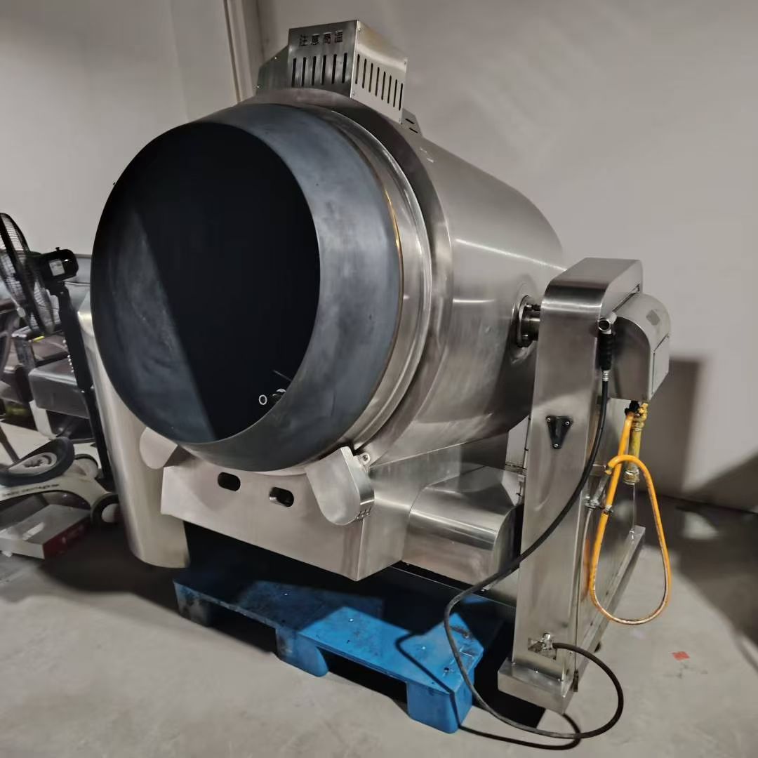转让二手旋转炒锅 一台容积500升全自动燃气加热旋转炒锅