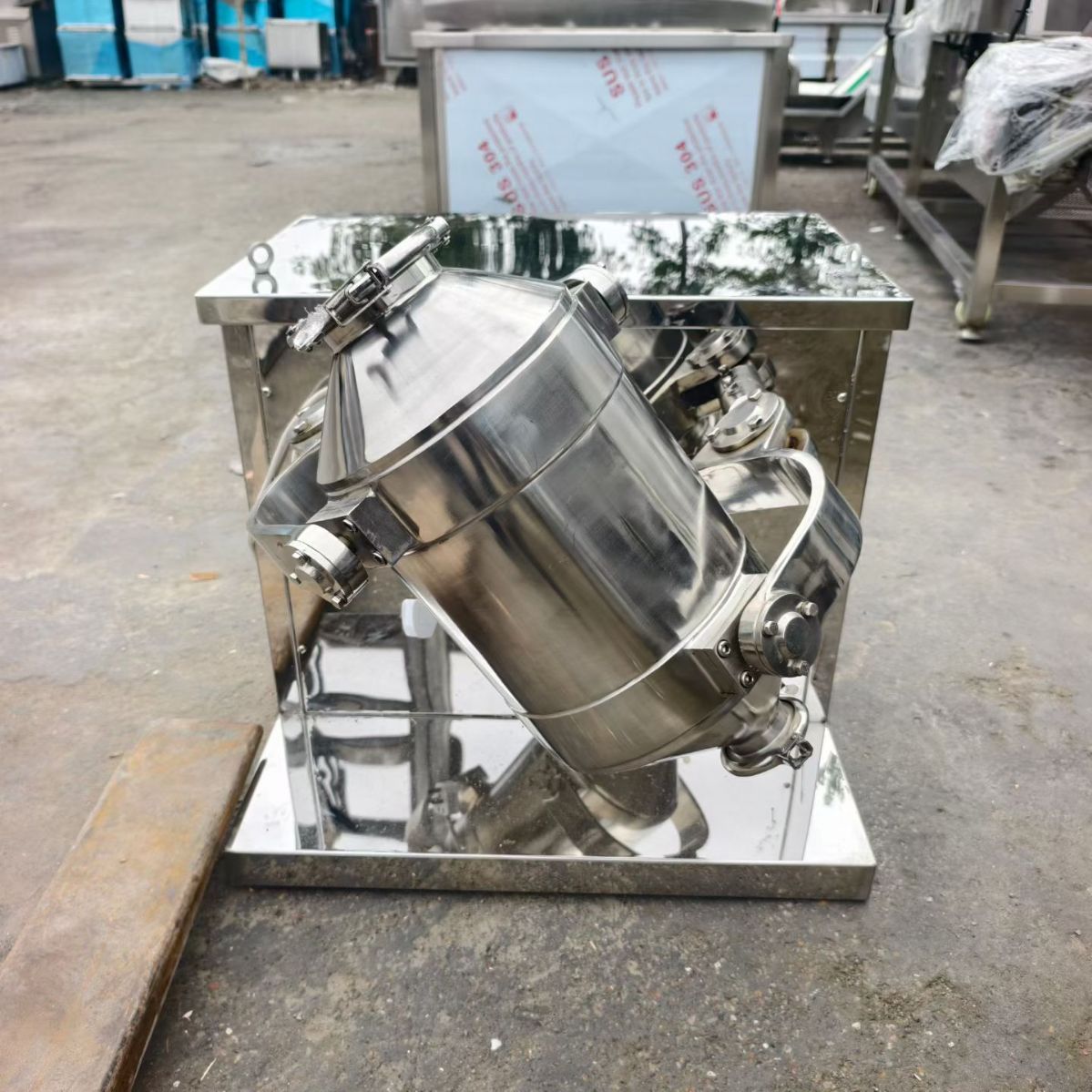 转让二手三维混合机 一台容积20升实验型三维运动混合机