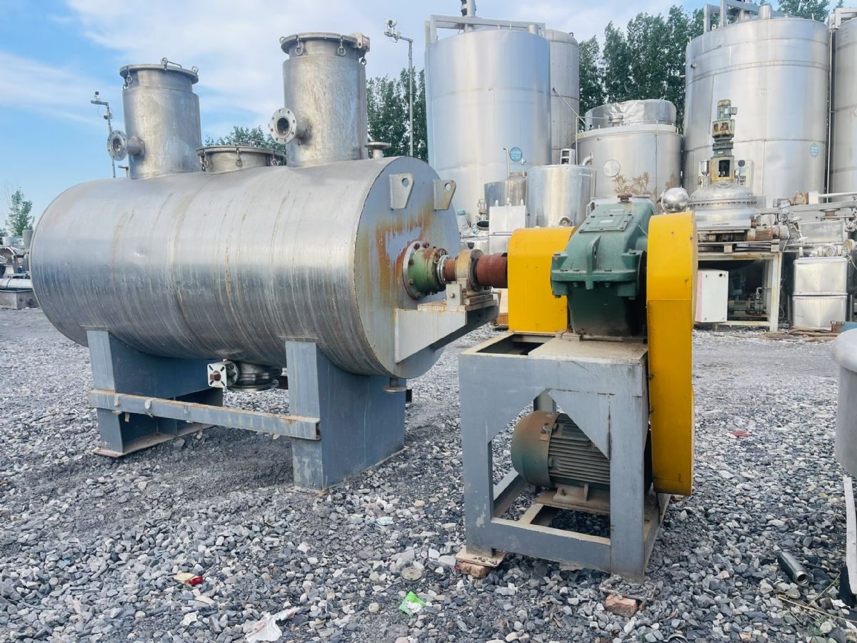 转让二手耙式干燥机 一台容积2000升常州益民产轴加热重型耙式干燥机