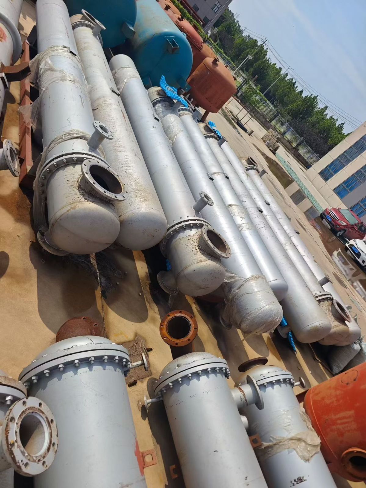 转让二手列管冷凝器 8台90平方回流式U型管列管冷凝器