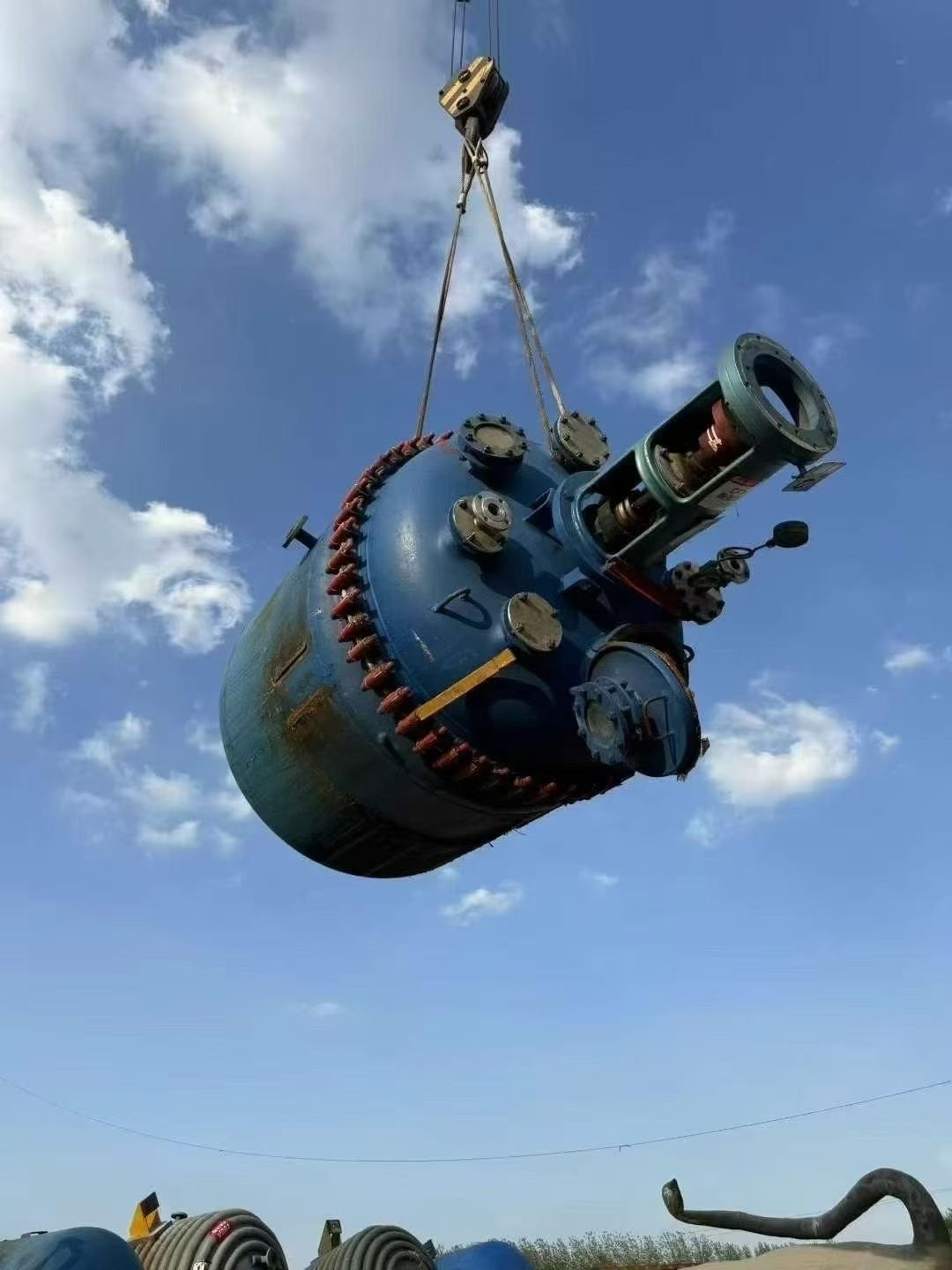 转让二手搪瓷反应釜 六台容积1500升江苏杨阳产搪瓷反应釜