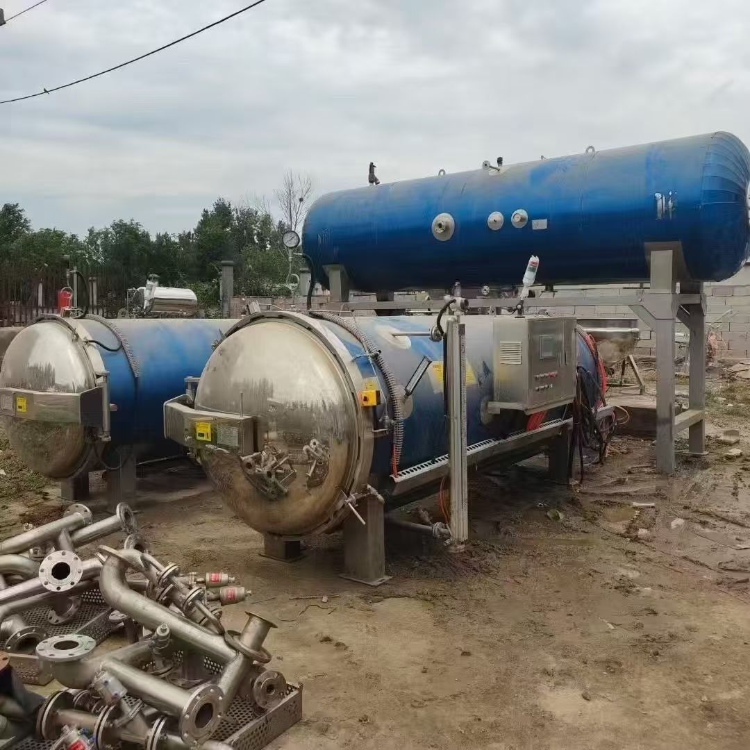 转让二手全自动杀菌锅 一套容积4.47立方一拖二全自动杀菌锅