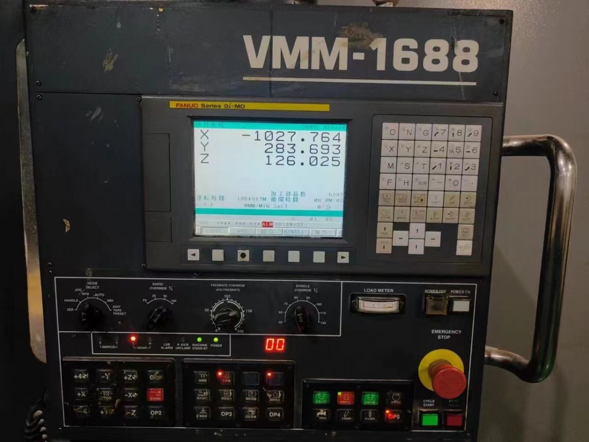 转让二手高峰VMM-1688数控铣床工作台转速6000